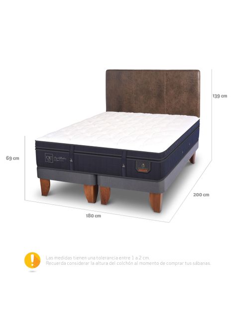 Cama Europea Super Premium King + Respaldo Baker-1
