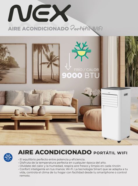 Aire Acondicionado Portátil 9000 BTU Frío/Calor ACP09288-FCWIFI-6