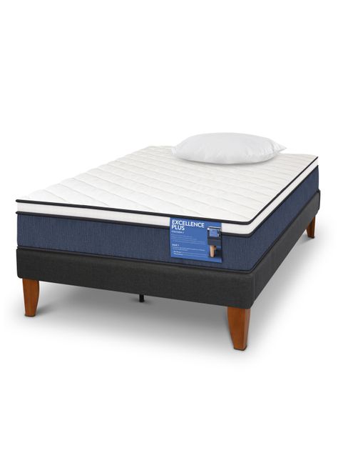 Cama Europea Curve Excellence Plus 1.5 Plazas N + Almohada-0