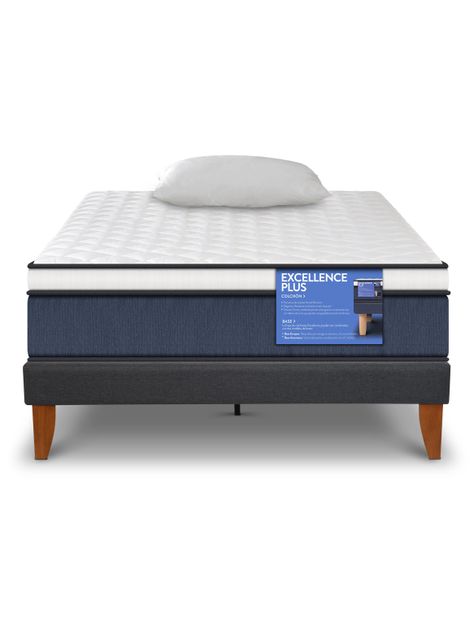 Cama Europea Curve Excellence Plus 1.5 Plazas N + Almohada-2