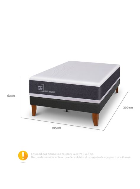 Cama Europea Curve New Ortopedic 1.5 Plazas-1