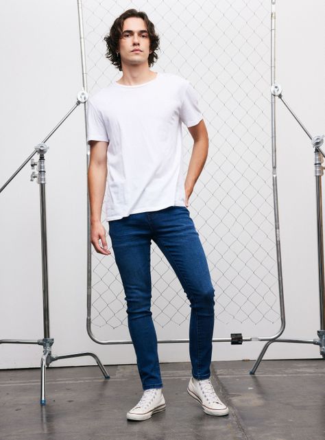 Jeans Cinco Bolsillos Super Skinny 1 Azul Oscuro-4