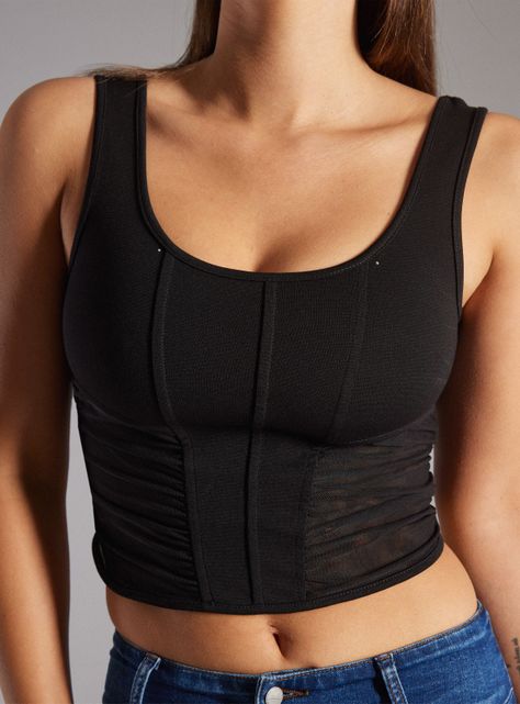 Polera Tipo Corset Detalle Malla-4