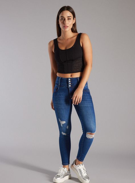 Polera Tipo Corset Detalle Malla-5