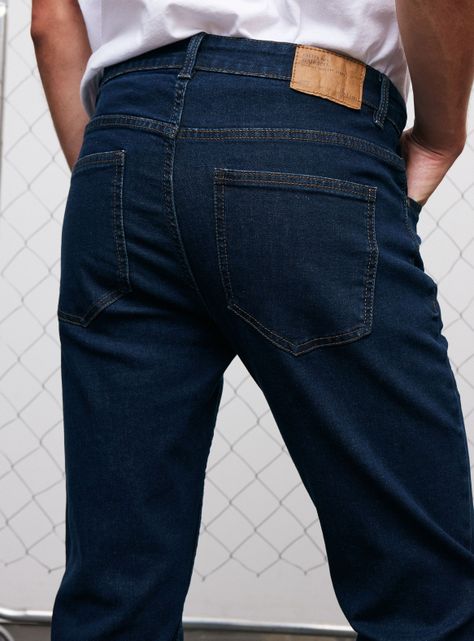Jeans Cinco Bolsillos Slim 1 Azul Oscuro-3