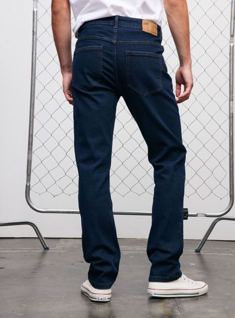 Jeans Cinco Bolsillos Slim 1 Azul Oscuro-1