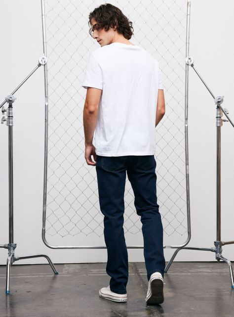 Jeans Cinco Bolsillos Slim 1 Azul Oscuro-5