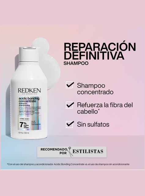 Set ABC Reparación Total Cabello Dañado Acidic Bonding Concentrate Shampoo 300ml + 75ml + Acondicionador 300ml + 50ml + Spray One united 30ml-3