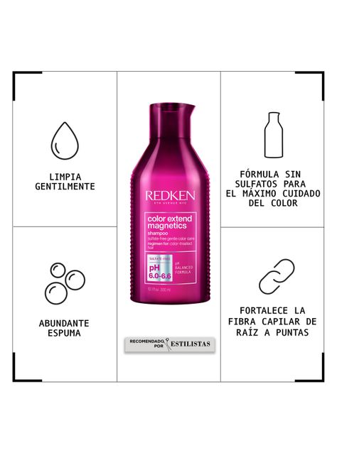 Set Color Extend Magnetics Protector del Color Shampoo Magentics 300 ml + 75ml + Acondicionador Magnetics 300ml + 50ml + Spray One United 30ml-3