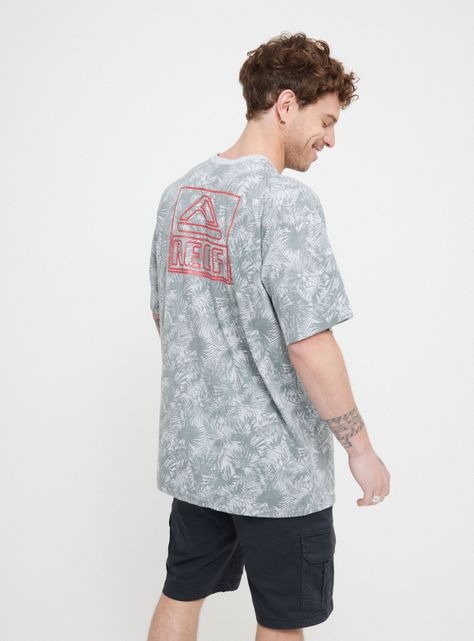 Polera MC Print Palmas Bolsillo Frontal-1