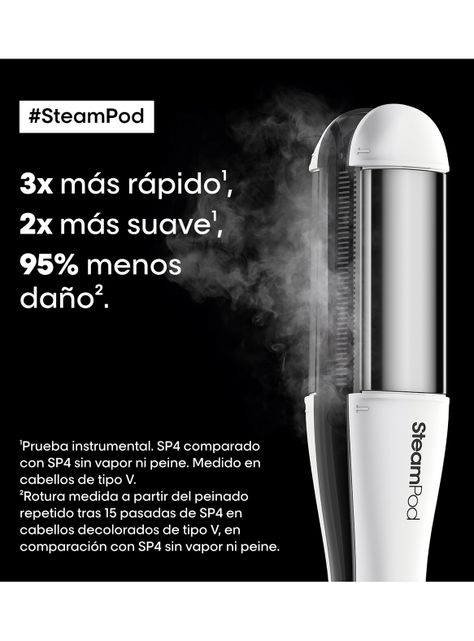 Set Alisador y Rizador Profesional de Cabello a Vapor SteamPod 4-1