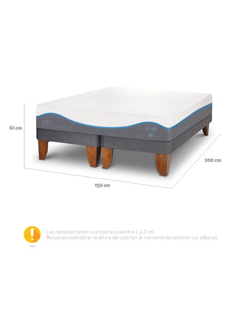 Cama Europea Alaska 2 Plazas Base Dividida-1