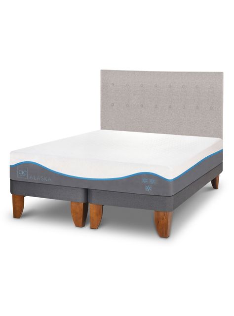Cama Europea Alaska King + Respaldo Tigris-0