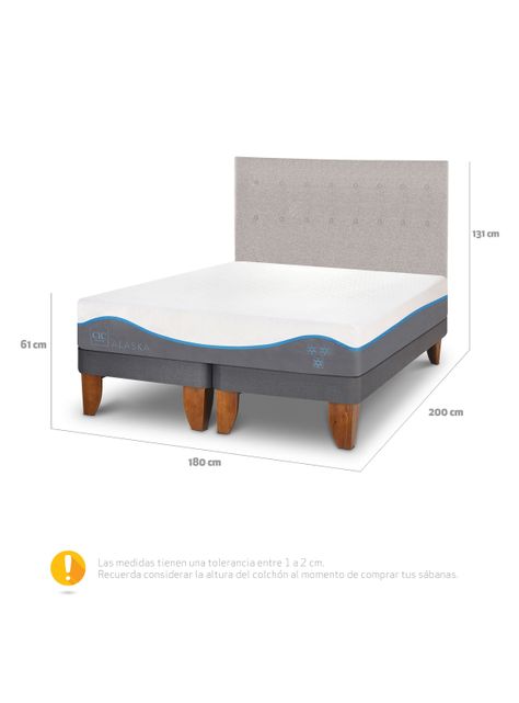 Cama Europea Alaska King + Respaldo Tigris-1