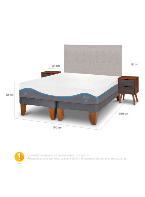 Cama Europea Alaska King + Set Muebles Tigris-1