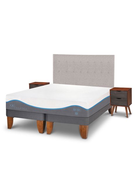 Cama Europea Alaska King + Set Muebles Tigris-2