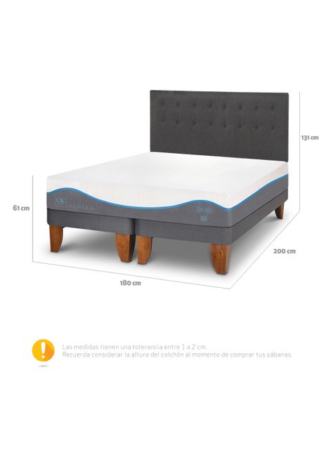 Cama Europea Alaska King + Respaldo Eufrates-1