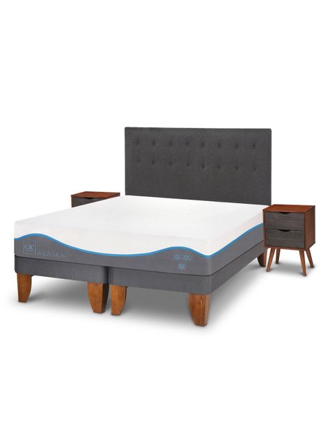 Cama Europea Alaska King + Set Muebles Eufrates-0