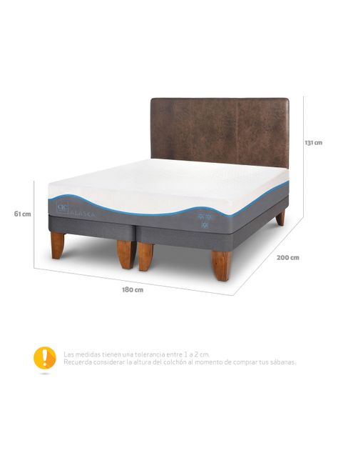 Cama Europea Alaska King + Respaldo Baker-1