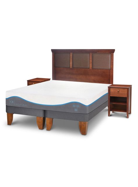 Cama Europea Alaska 2 Plazas Base Dividida + Set Muebles New Torino-0