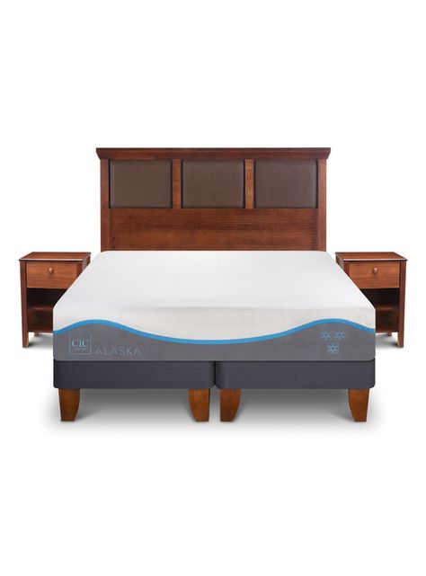Cama Europea Alaska 2 Plazas Base Dividida + Set Muebles New Torino-2