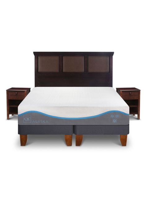 Cama Europea Alaska King + Set Muebles New Torino Chocolate-0