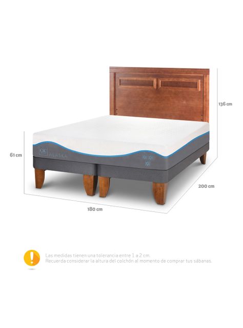 Cama Europea Alaska King + Respaldo Milán-1