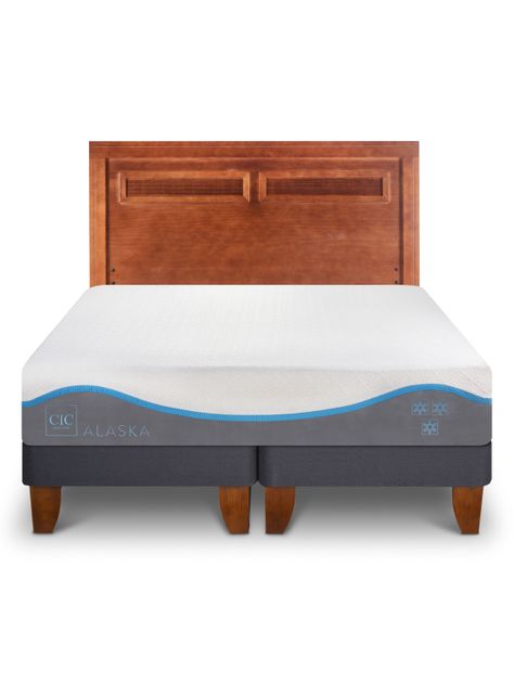 Cama Europea Alaska 2 Plazas Base Dividida + Set Muebles Milan-4