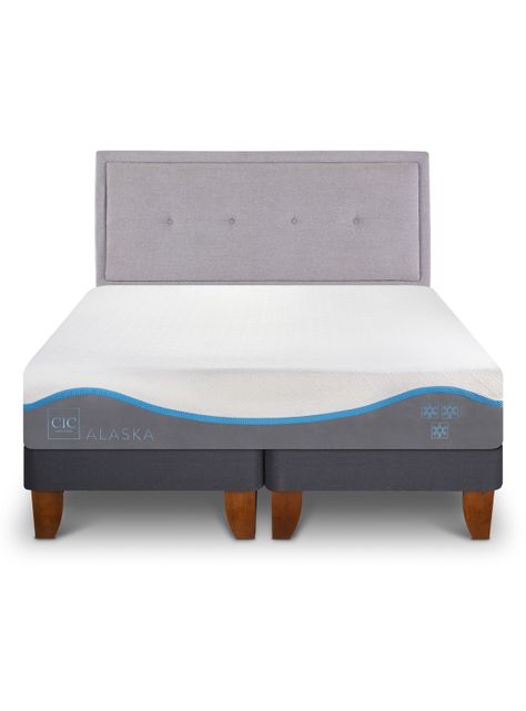 Cama Europea Alaska 2 Plazas Base Dividida + Respaldo Ganges-2