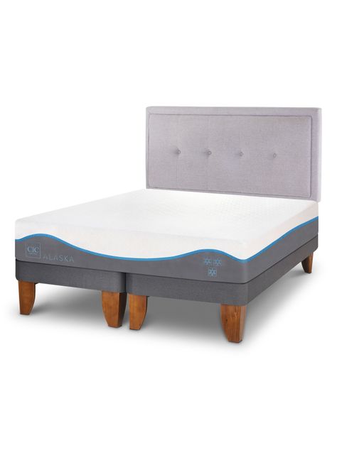 Cama Europea Alaska 2 Plazas Base Dividida + Respaldo Ganges-0