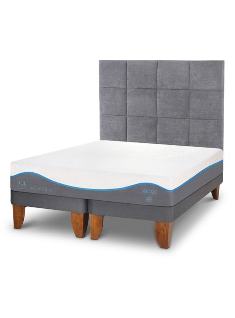 Cama Europea Alaska 2 Plazas Base Dividida + Respaldo Tamesis-2