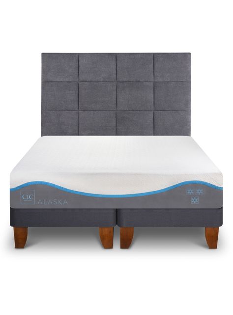 Cama Europea Alaska 2 Plazas Base Dividida + Respaldo Tamesis-0