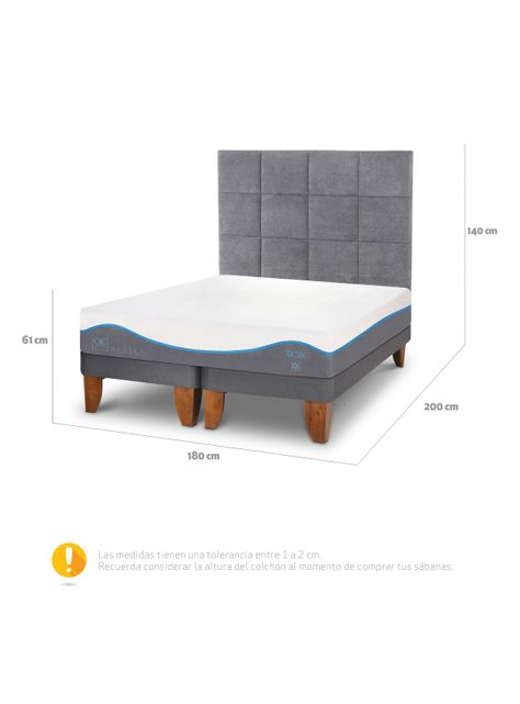 Cama Europea Alaska King + Respaldo Tamesis-1