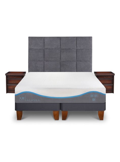 Cama Europea Alaska 2 Plazas Base Dividida + Set Muebles Tamesis-2