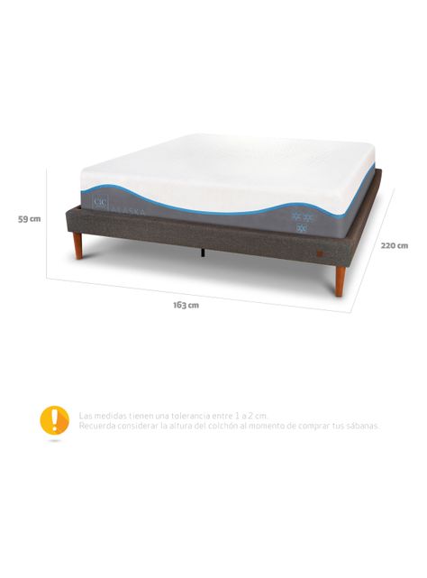 Cama Europea Curve Alaska 2 Plazas Base Dividida-1