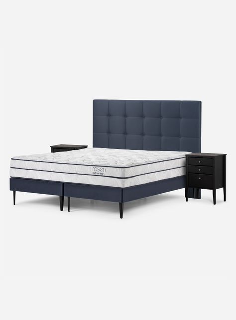 Cama Europea Autonomy King + Respaldo + 2 Veladores-0