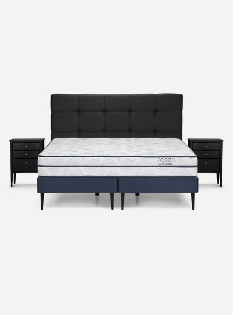 Cama Europea Autonomy 2 Plazas Base Dividida + Set Muebles-1