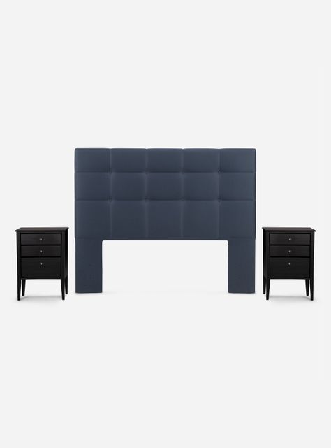 Cama Europea Indie 2 Plazas Base Dividida + Respaldo + Velador Issey-2