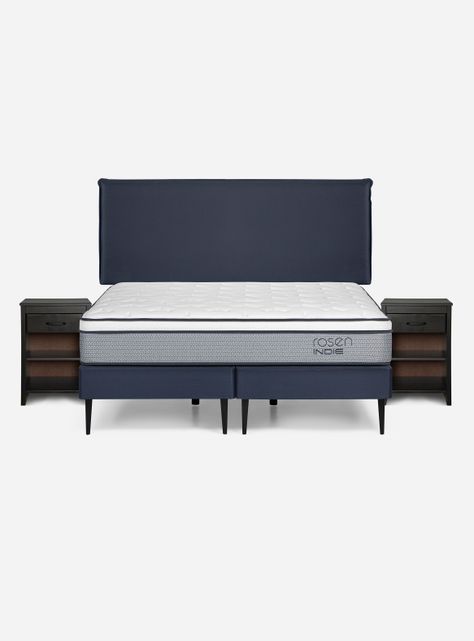 Cama Europea Indie 2 Plazas Base Dividida + Set Muebles Maurice-1
