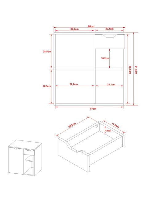 Mueble Aéreo Baño con Lavamanos 1 Cajón 1 Puerta-1