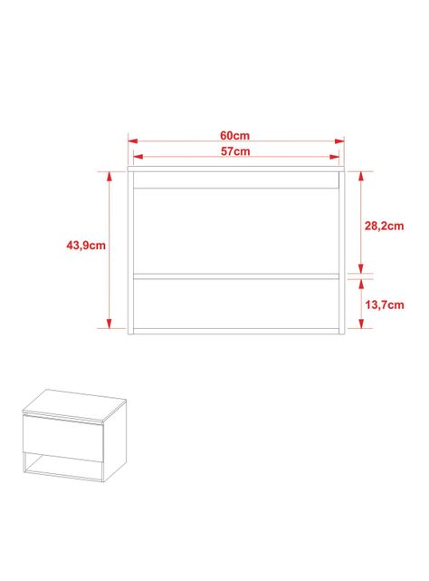 Mueble Baño Aéreo con Lavamanos 1 Puerta-1