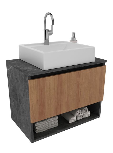 Mueble Baño Aéreo con Lavamanos 1 Puerta-0