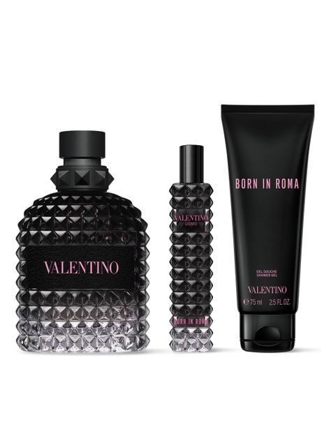 Set Perfume Valentino Born in Roma Uomo EDT Hombre 100 ml + EDT 15 ml + Shower Gel 75 ml-0