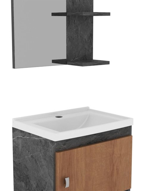 Kit Mueble Aéreo con Lavamanos + Espejo Mural-3