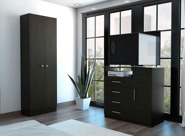 Combo Dormitorio Dreams 1: Clóset 2P + Cómoda Wengue 4C-1
