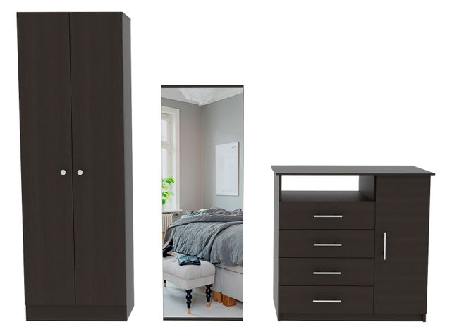 Combo Dormitorio Dreams 4: Clóset 2P + Cómoda 4C + Zapatero Wengue-0