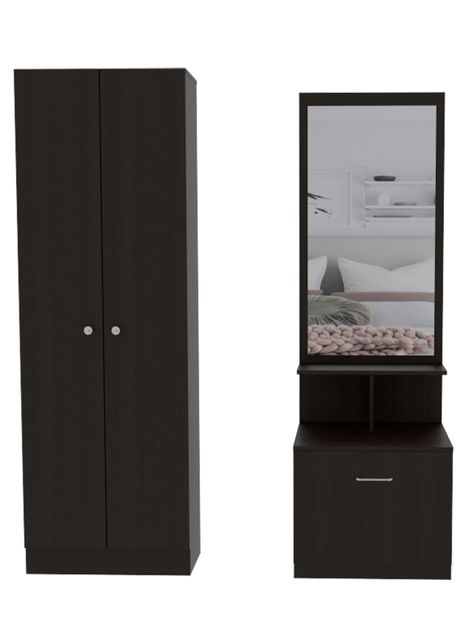 Combo Dormitorio Dreams 9: Clóset 2P + Velador Multifuncional Wengue-0