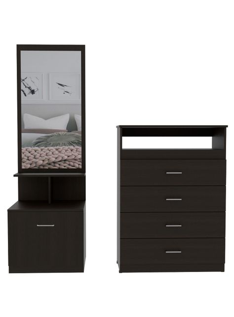 Set Muebles Dormitorio Dreams 11: Cómoda 4C + Velador Multifuncional-0