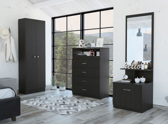 Combo Dormitorio Dreams 13: Clóset 2P + Cómoda 4C + Velador Multifuncional Wengue-1