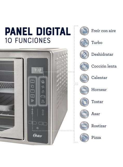 Horno Digital con Freidora de Aire 42 Litros TSSTTVFDDAFNS-9